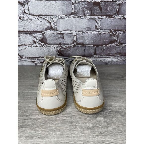Cole Haan Ivory Leather Perforated Espadrilles Comfort Shoes Women Sz 8.5B US/39 - Picture 5 of 16